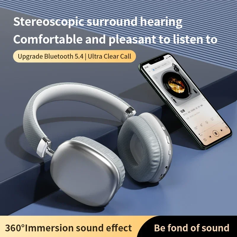 Nouveaux écouteurs Bluetooth Air Max 2026, casque sans fil supra-auriculaire, son stéréo surround pour jeux, compatible Apple iPhone et Xiaomi