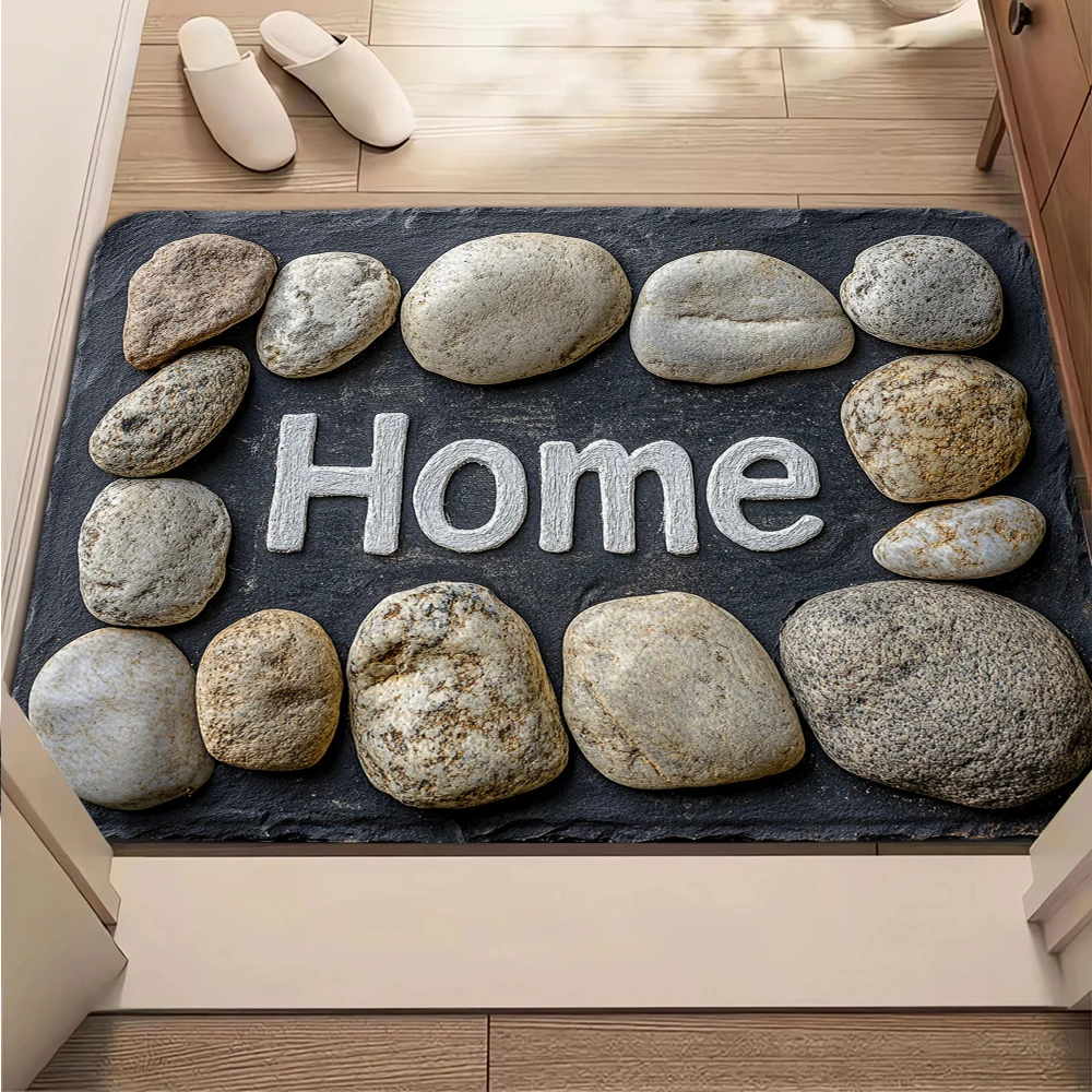 

Ретро-коврик для входной двери с каменным узором, износостойкий, из нетканого материала, легко чистится, для использования внутри и снаружи помещений.