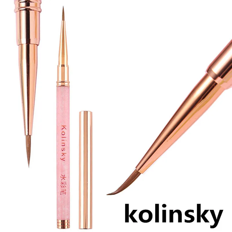 

1/2PCS New Kolinsky Acrylic Nail Brush Purple Nails Brush Art Acrylic Pure Kolinsky Sable Brush 3D Painting Pen
