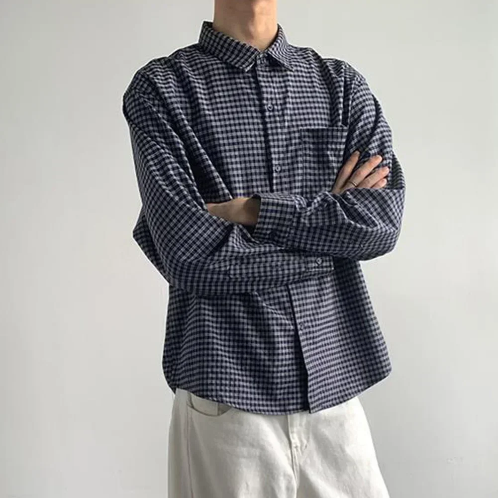 

Casual Lapel Shirts For Men Casual Casual Shirt 2XL Long Sleeve Shirt Available Sizes M-2XL Daily Wear Plaid Pattern