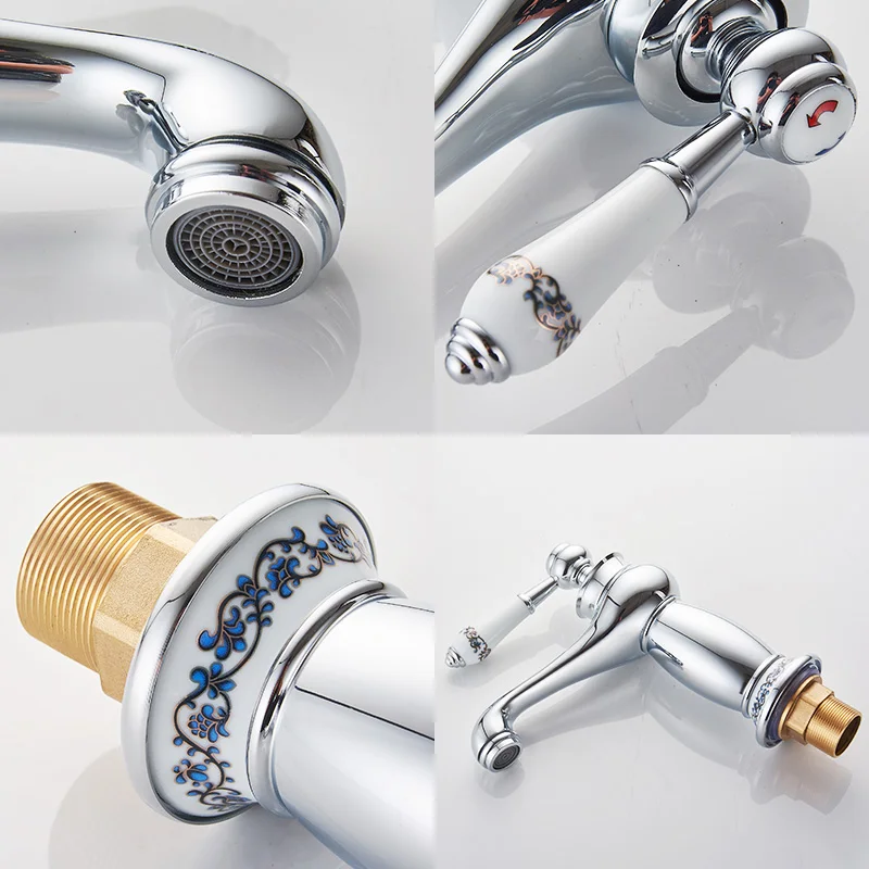 MOLI Bathroom Sink Faucet Gold Basin Single handle Faucets Diamond Water Mixer Crane Hot Cold Chrome Bath Brass Mixer Tap ML201