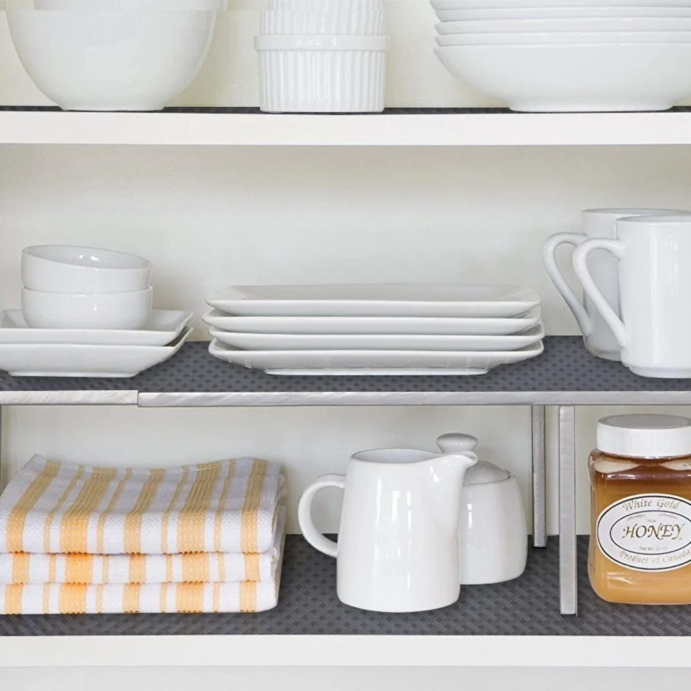 Rutschfeste Regaleinlage, Schubladenmatte, Schrank-Aufbewahrungspad, Küchenschrank-Organizer, wasserdichtes, rutschfestes Tischset für den Esstisch – Detail 9