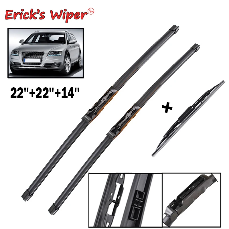 Erick\'s Wiper LHD Front & Rear Wiper Blades For Audi A6 C6 2004 - 2011 Windshield Windscreen Window Rain Brushes 22\