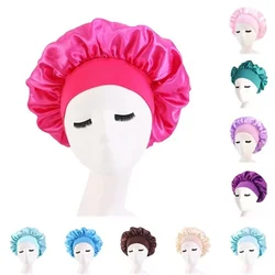 Bonnet en satin élastique pour dormir, bonnet de douche à bord étroit, bonnet rond, bonnet de soins capillaires à domicile