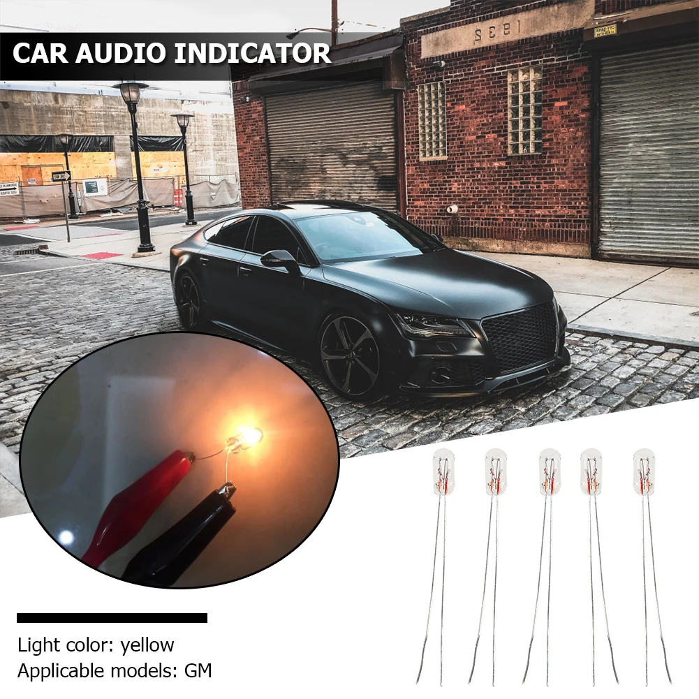 

Indicator Light Audio Gear Bulbs T3 14V 0.91W Car Instrument Panel Amber for Outdoor Personal Car Parts Decoration