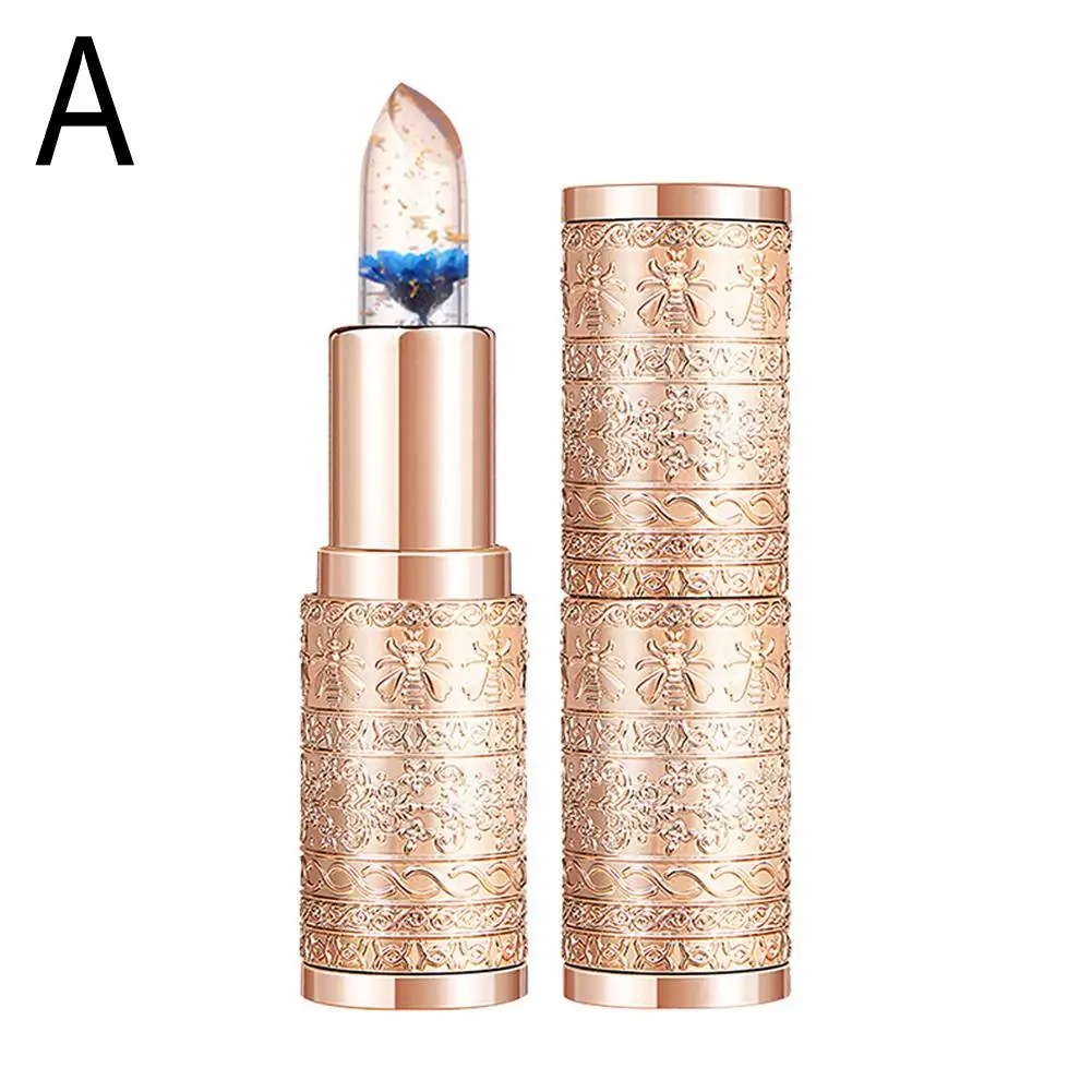 Crystal Flower Jelly Lipstick Waterproof Long Lasting Lipstick Gloss temperatura idratante Lip Change Balm Cosmetic C5R0