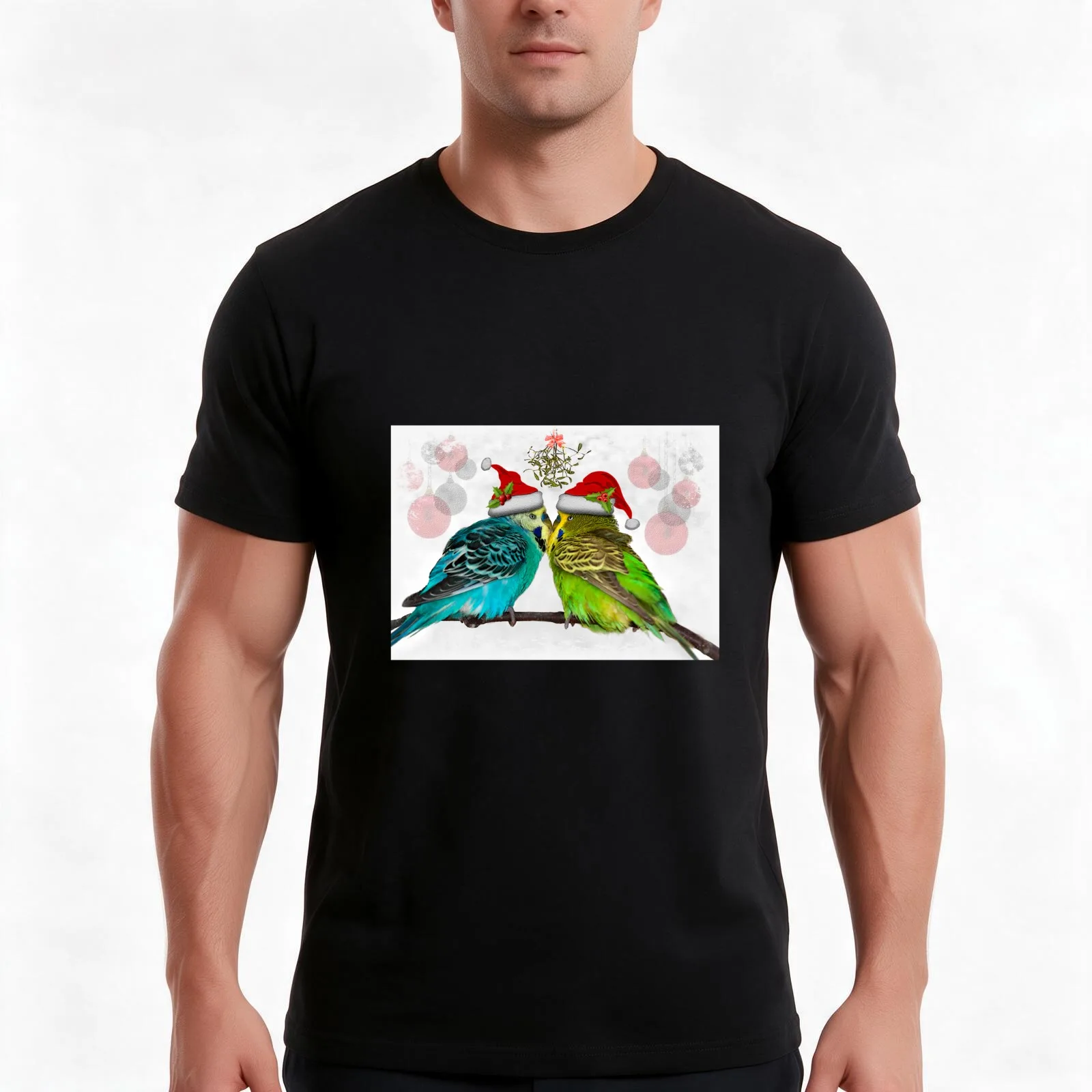 Christmas Cuddles T-Shirt, Summer Casual Cotton Tee, Oversized Streetwear Tops, Vintage Graphic Print, Loose Fit Short Sleeve