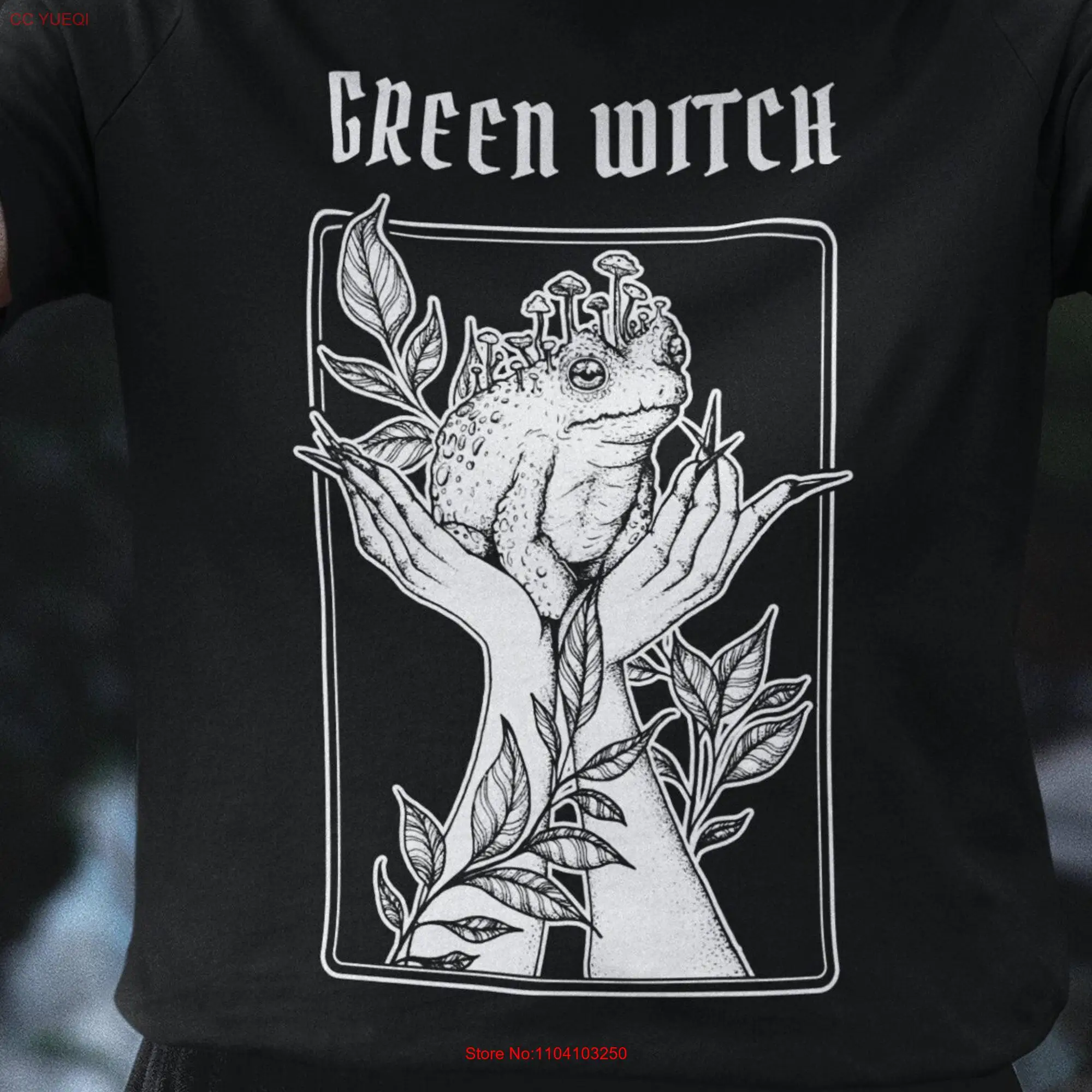 Green Witch T Shirt Cottagecore Goblincore Vibes Garden OcculT Dark Aesthetic Wicca Toad Lover Gothic Clothing