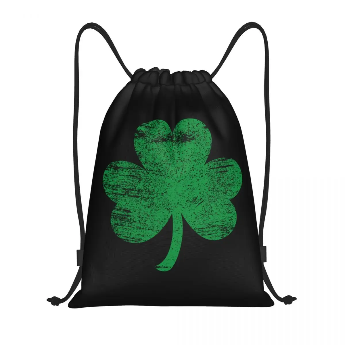 Ireland Irish Lucky Shamrock Drawstring Backpack Sports Gym Bag for Women Men Saint Patricks Day Shopping Sackpack