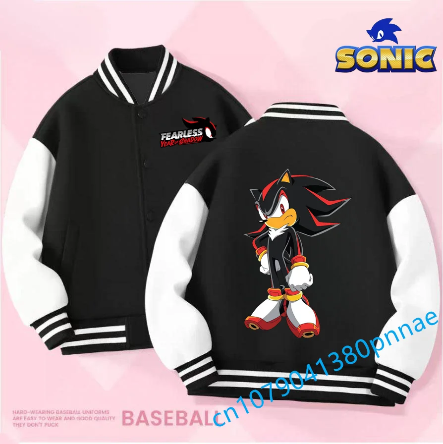 

Y2k 90s Sonic Movie Cartoon Hoodie Baseball Jacket Sweatshirt Kids Boys Girls Harajuku Jackets Streetwear College Coats Gift