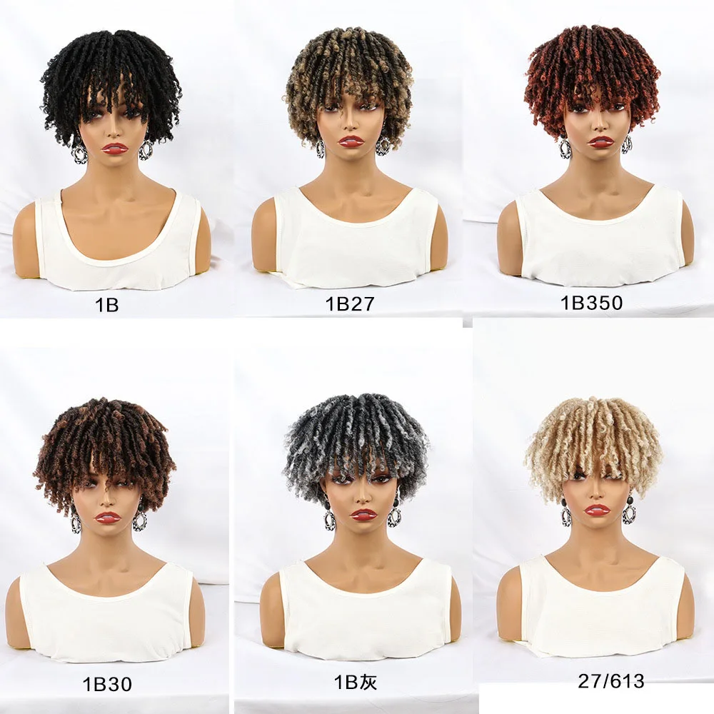 Synthetic 6 inch Dreadlock Hair Topper Clip in Braided Half Wigs  Braided Wig Soft Short Wig Dreads for Men Women  Daily Use