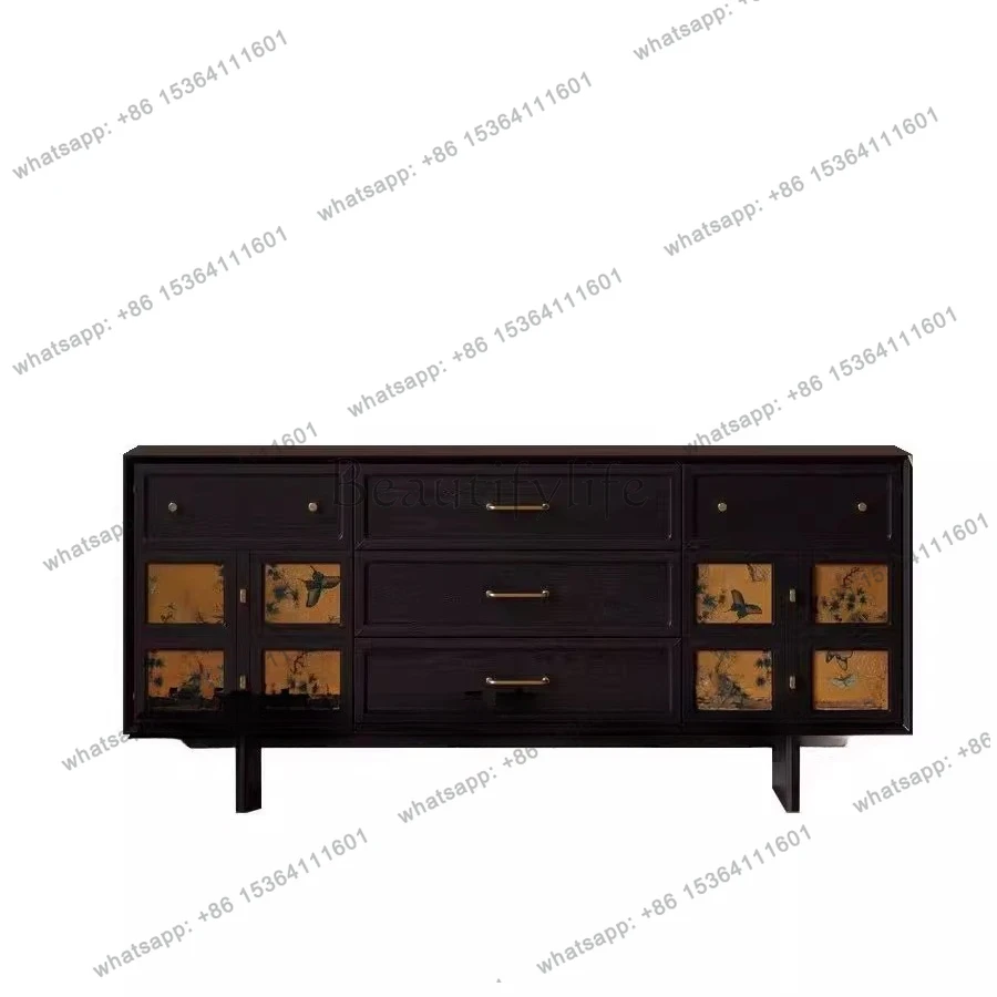American solid wood antique entrance ancient French retro display locker