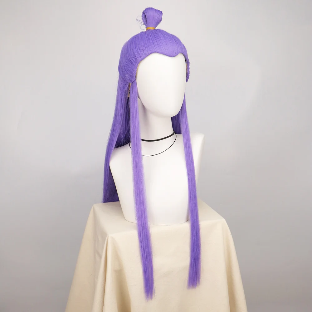 Film Nezha Aobing Parrucca Cosplay Viola Capelli Lunghi Copricapi Adesivo Ao Bing Puntelli Ne Zha 2 Festa di Halloween Donna Uomo Regali