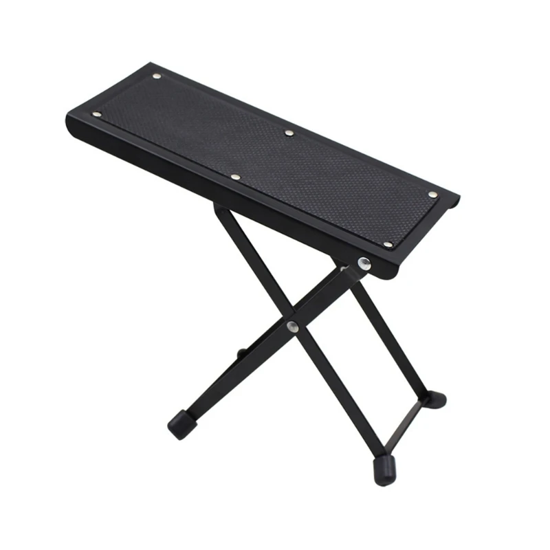 4 Position Height Adjustable Metal Guitar Footstool, 4 Gears Adjustable Foldable Heavy Duty Music Foot Stools