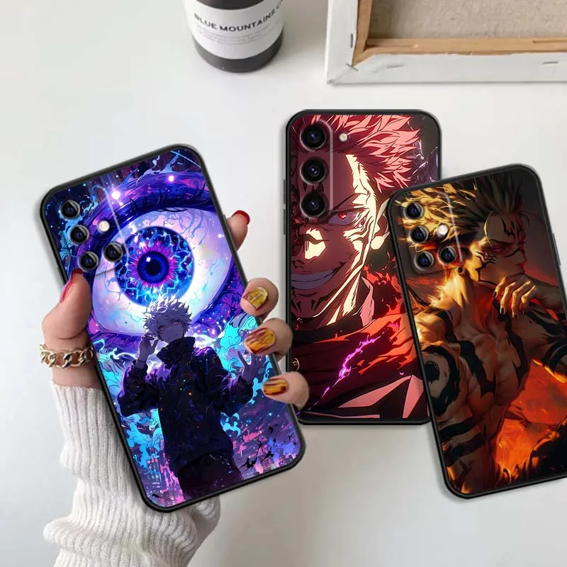 

Jujutsu Kaisen Cool Creative For Samsung Galaxy S25 S24 S23 S22 S21 S20 S10 Ultra Plus FE 5G Black Soft TPU Cover Phone Case
