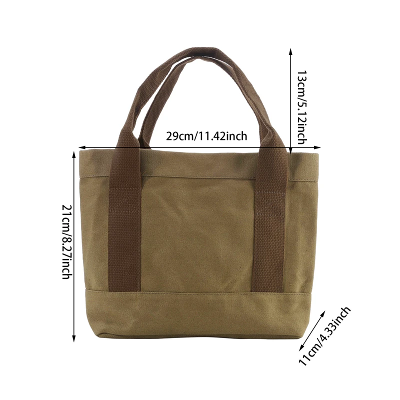 Women Tote Bags Canvas Solid Color Work Lunch Bags Students Class Handbags Large Capacity Shopping Leisure Cloth Bag