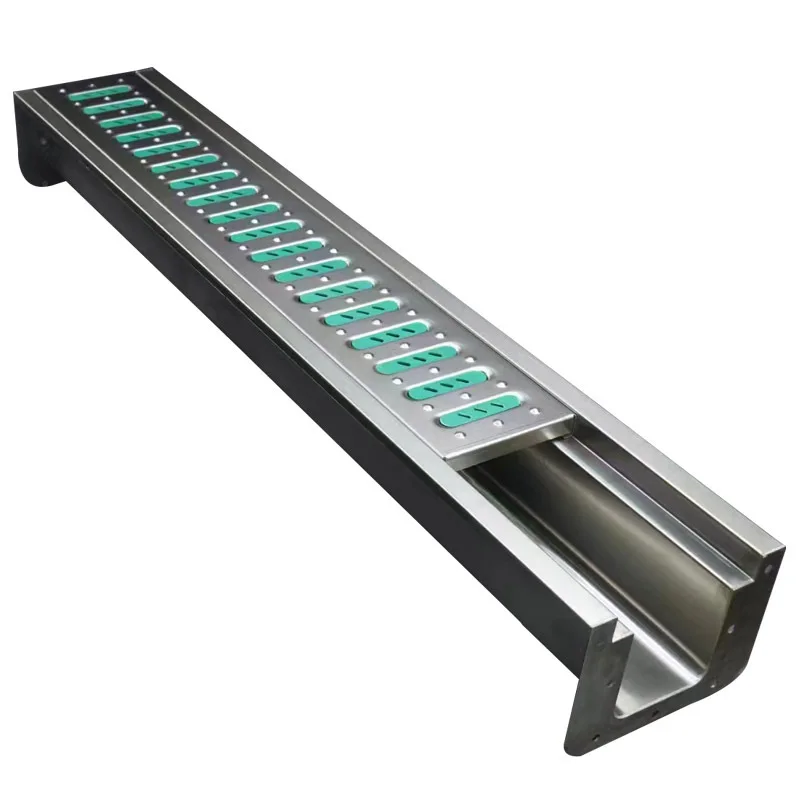 Thickened 304 stainless steel gutter drain u-shaped groove, hotel kitchen sewer gutter finished drain