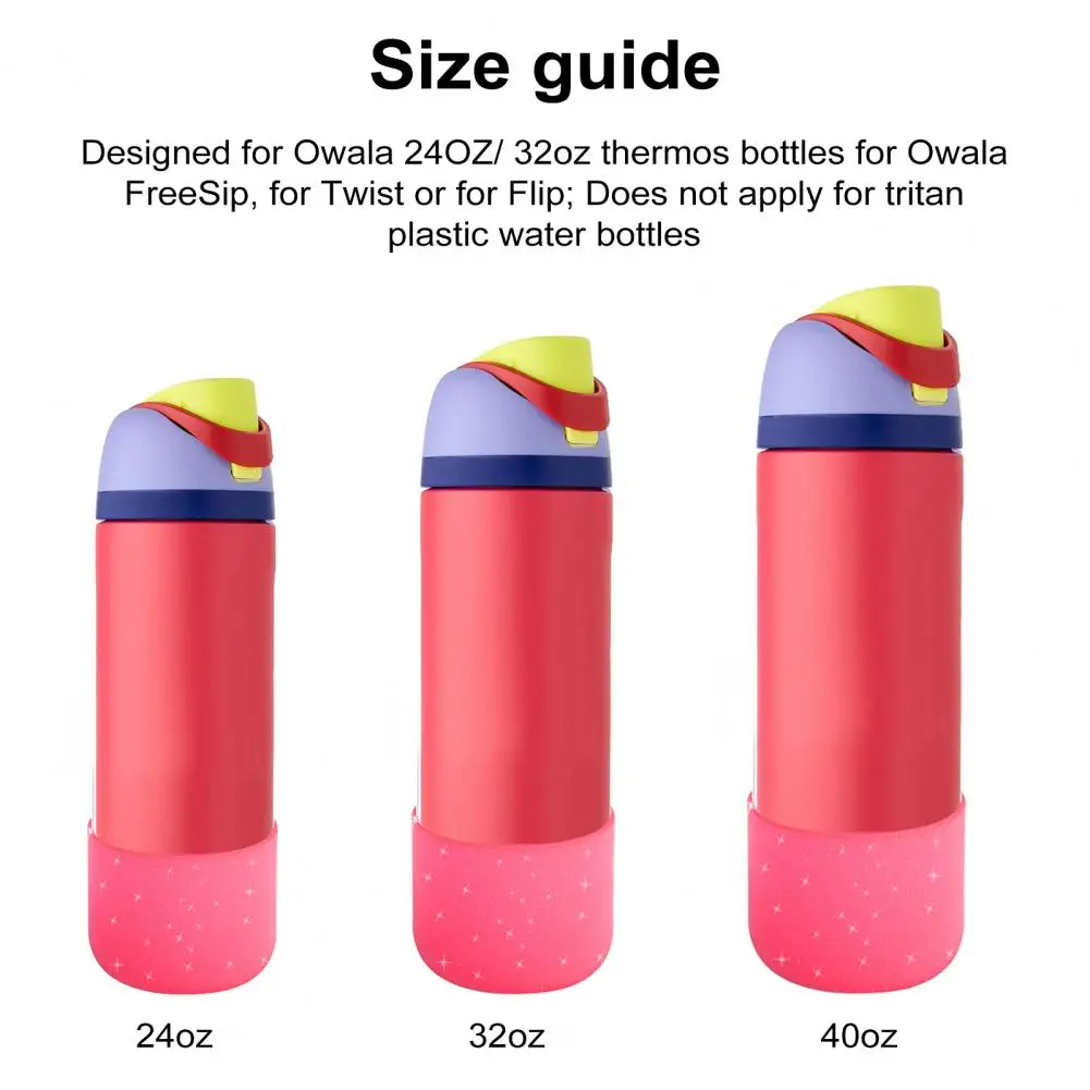 2Pcs Silicone Boot for Owala 24/32oz Flask Anti-Slip Protective Sleeve BPA Free Water Bottle Boot Cup Cover Accessories