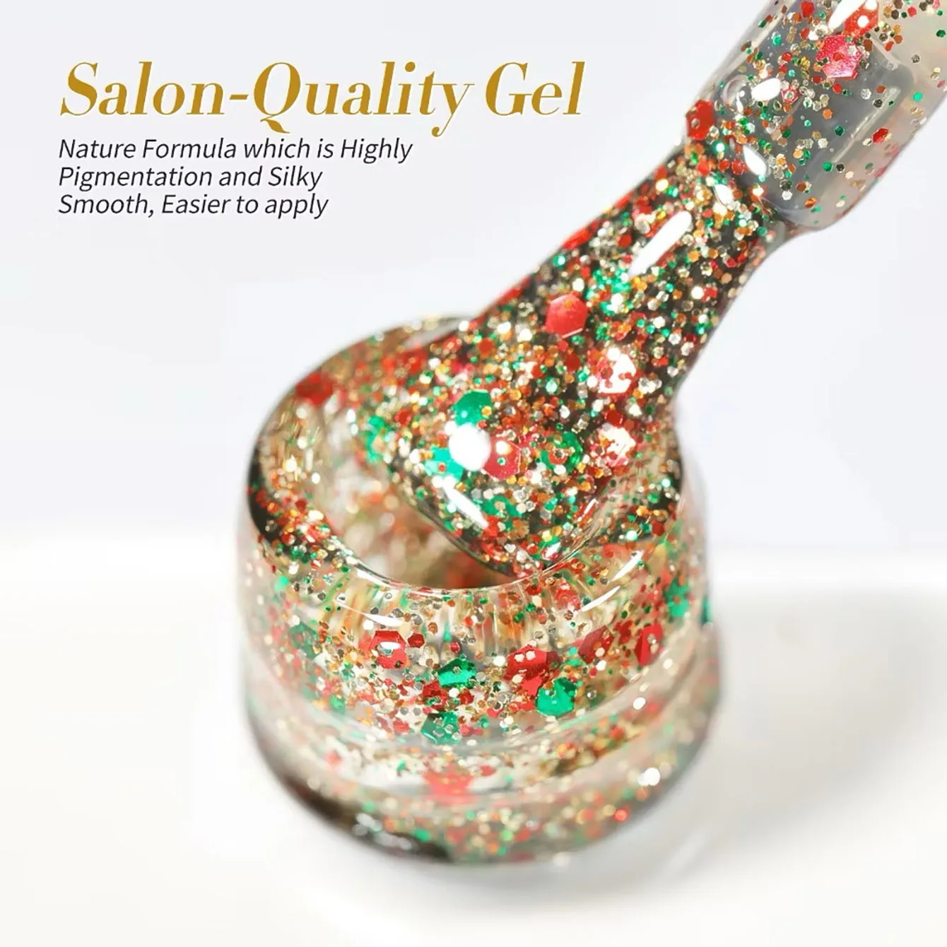 10ML 1PCS Christmas Diamond Strobe Whitening Gold Nails Seven Colors Glitter Nail Glue UV Light Nails Nail Art