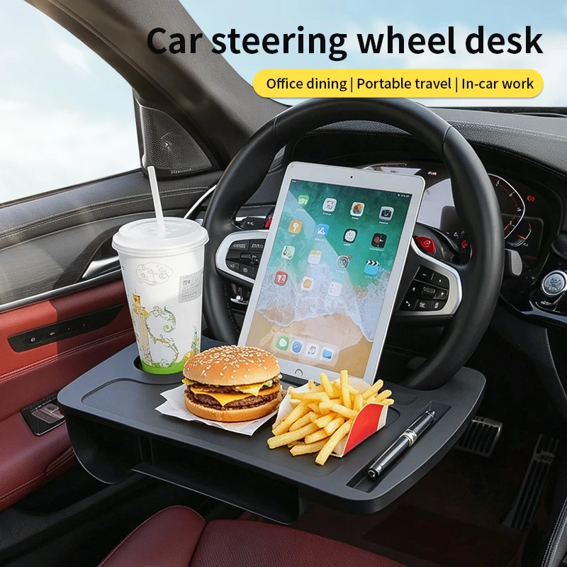 

Universal Car Table Steering Wheel Eat Work Cart Drink Coffee Holder Tray Laptop Computer Desk Stand Seat Table car accesory