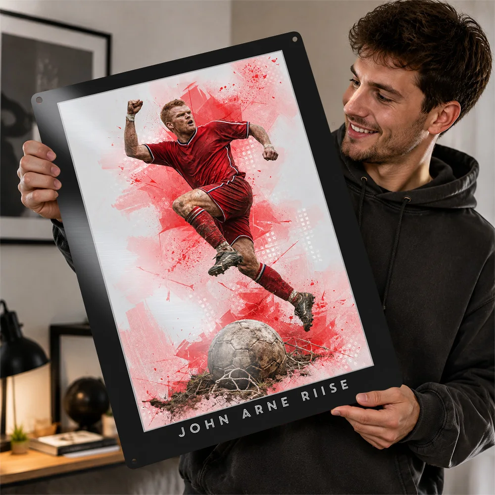 John Arne Riise Football Printed Poster Customized Metal Sign Club Legacy Style Wall Art Ideal For Collector Den Or Fan Lounge