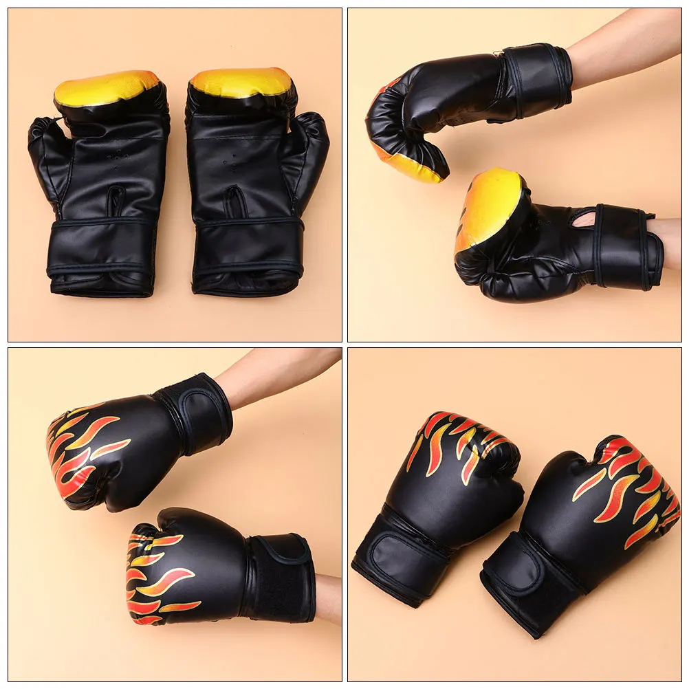 1 زوج قفازات الملاكمة شيك مريح الكبار شرارة التدريب اللكم كيك بوكسينغ قفازات المحمولة التايلاندية الملاكمة قفازات تعزيز