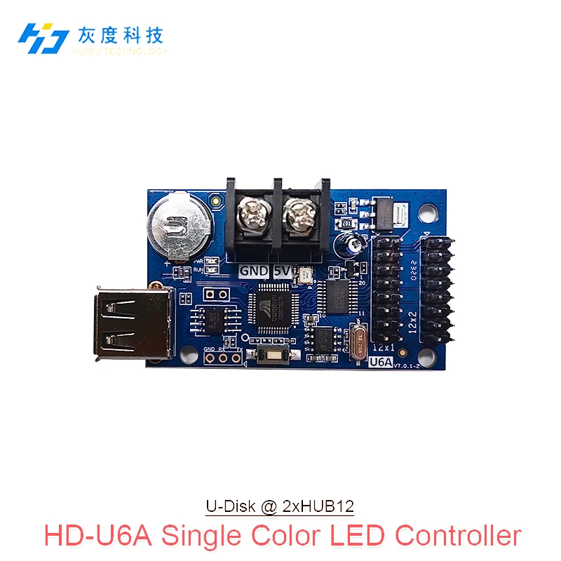 

Huidu HD-U6A HD-U6B HD-U62 HD-U63 HD-U64 Single Color U-disk Controller Card Use For P10 F3.75 P4.75 Single Color LED Module