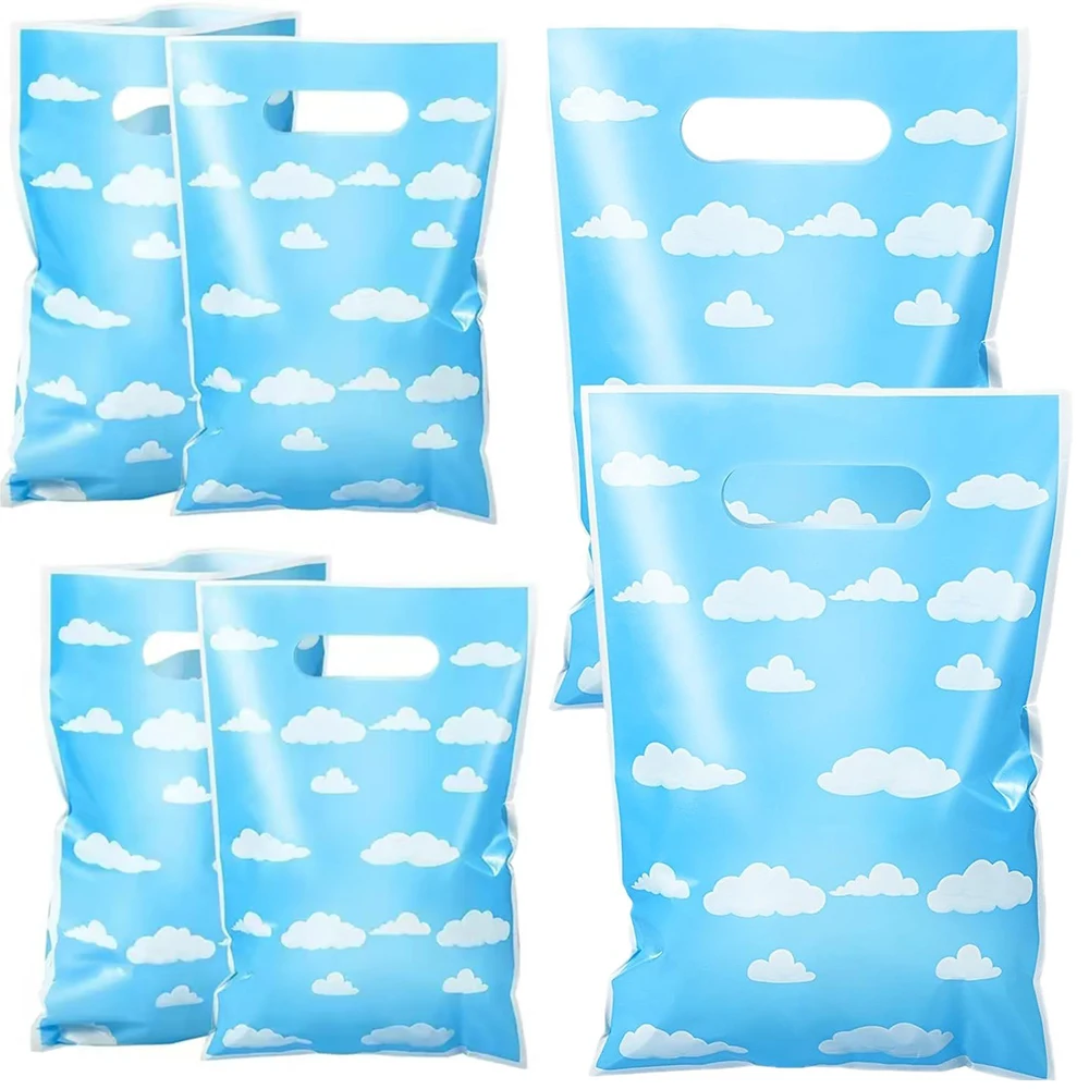 10/30Pcs The Blue Sky and White Clouds Party Gift Bags Kids Candy Treat Bag Party Supplies Goodie Gift Bags for Kids Birthday