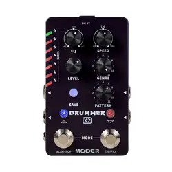 MOOER DRUMMER X2 Effect Pedal for Electric Guitar Dual-footswitch Drum Machine Pedal Professional Stereo Pedal