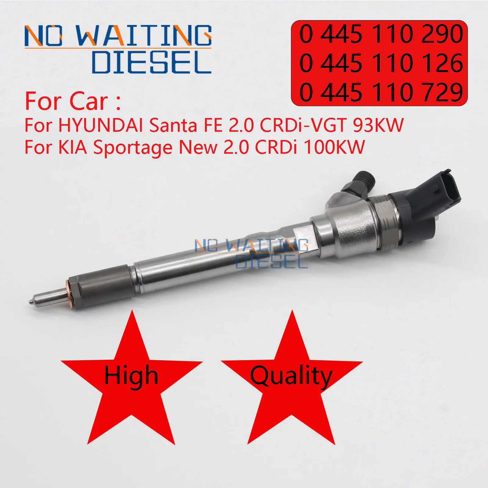 

0445110290 0445110126 Diesel Injector Parts 0445110729 For HYUNDAI Santa FE 0445110126 For KIA Sportage New