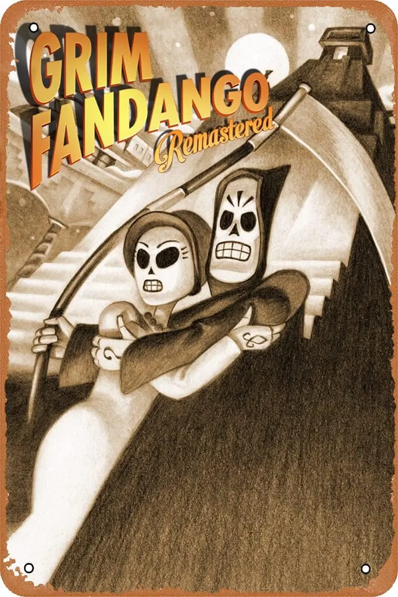 Grim Fandango Remastered Game Poster Retro Vintage Decor Metal Tin Sign 12X8 Inches