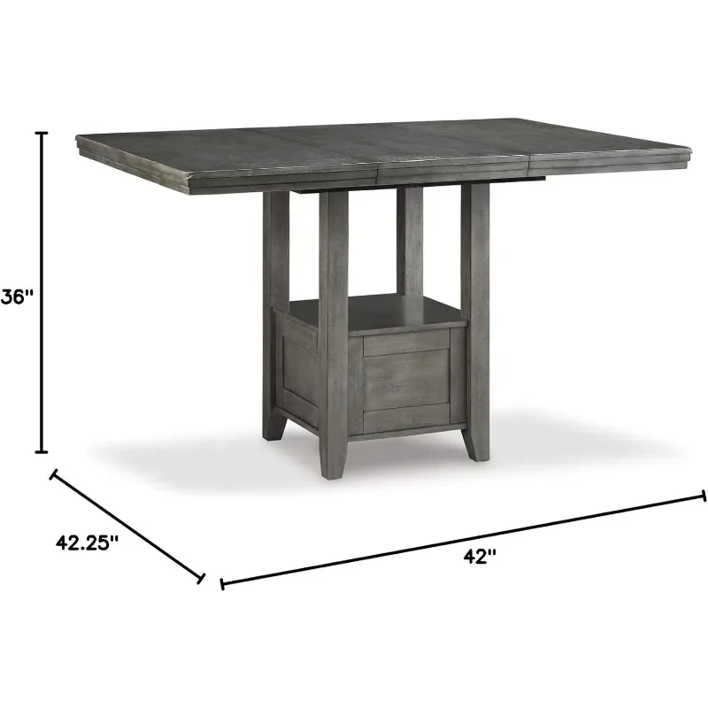 Farmhouse Counter Height Dining Room Extension Table, Mesa de café cinza escuro, Moderno