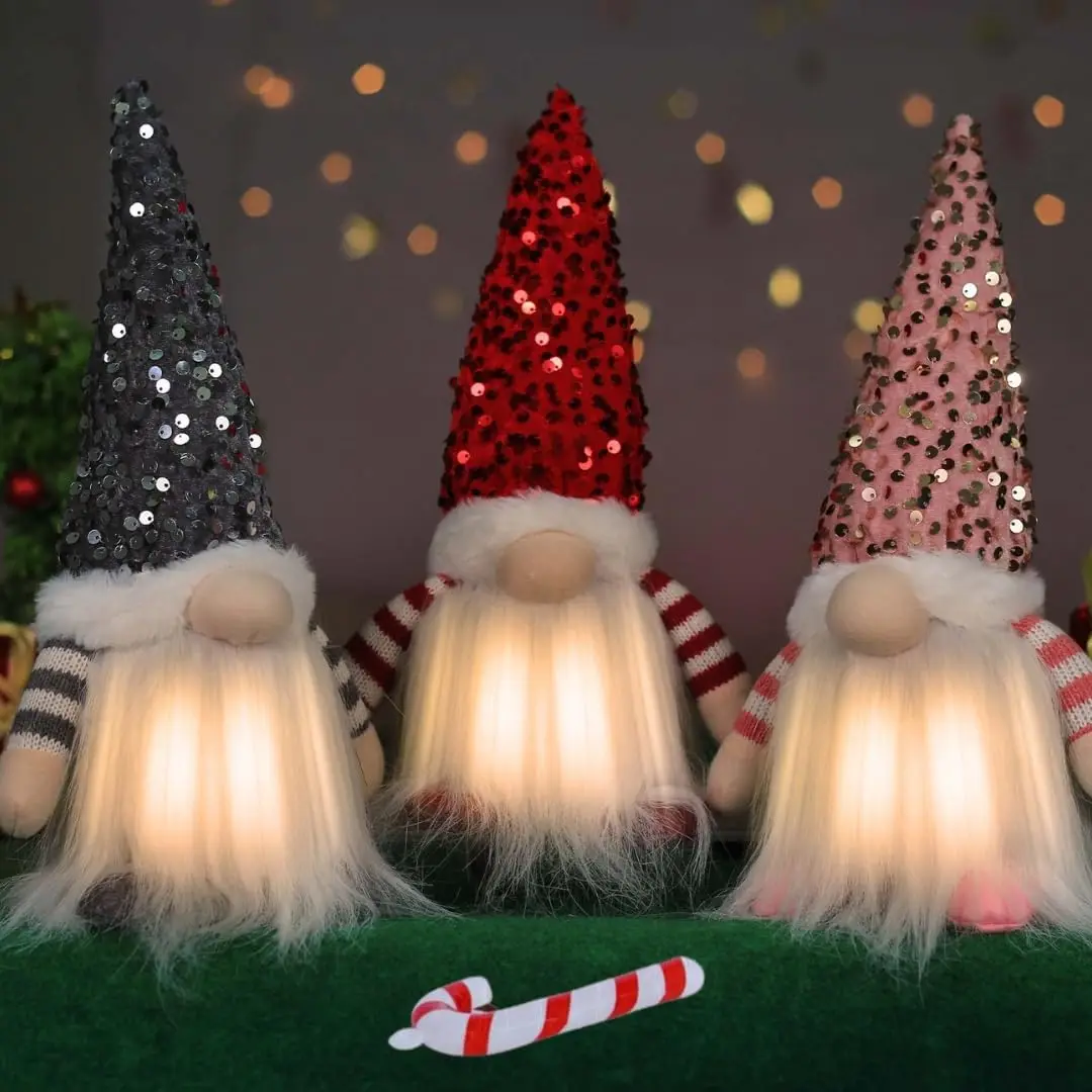 

CloudUda Christmas Decorations Indoor With Light Santa Gnomes Plush Cute Christmas Decor Elf For Xmas Gift