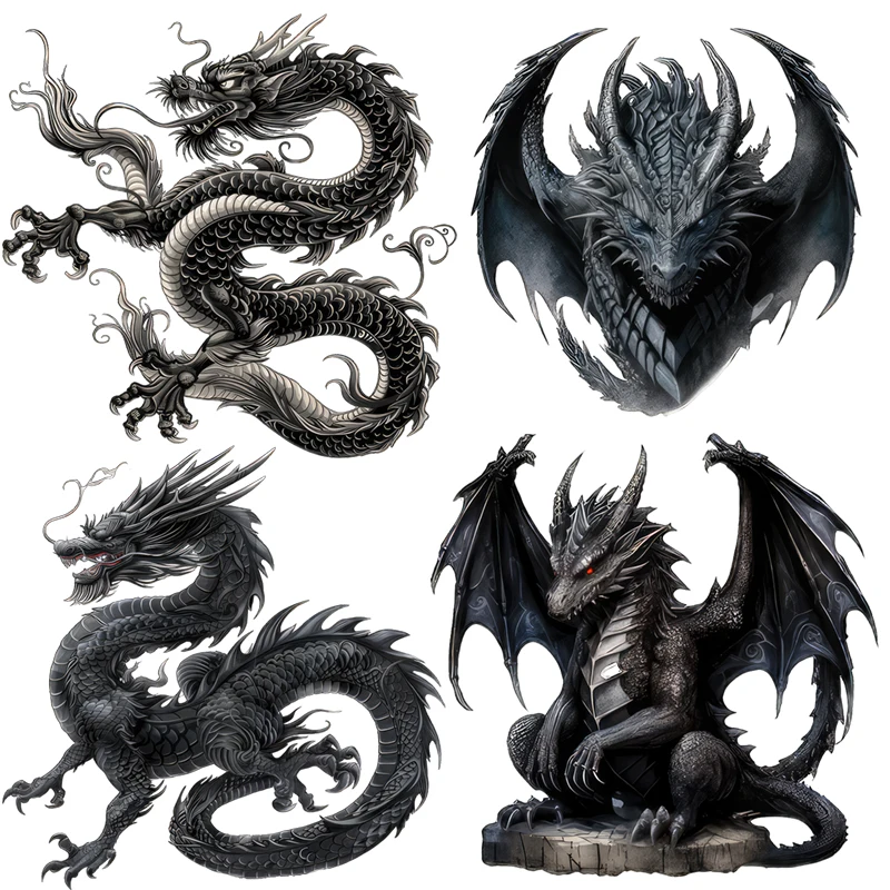 Three Ratels Q62 Traditional Black Dragon wall stickers for home decoration Personalized car decals