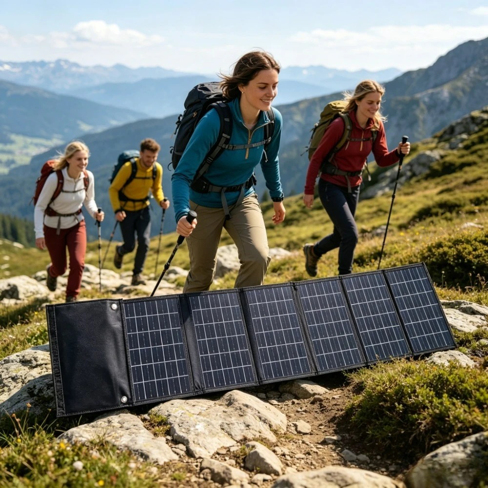 Carry Handle Portable 50W 90W Foldable Solar Power Charger Waterproof ETFE Solar Panel Dual USB DC Output For Camping Hiking