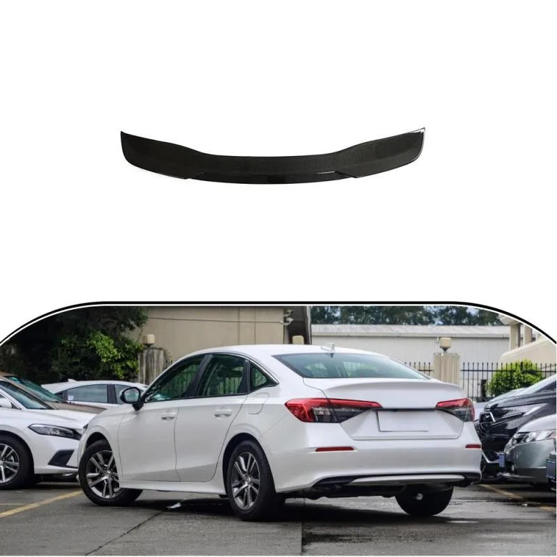 For Honda CIVIC 11th 2022 2023 Accessories Carbon Fiber Rear Trunk Spoiler Wing Ducktail