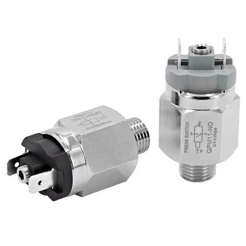 1Pcs QPM11-NO QPM11-NC Air Pressure Switch G1/8 G1/4 Adjustable QPM11 Automatic Controller Hydraulic Diaphragm 0.1-1Mpa