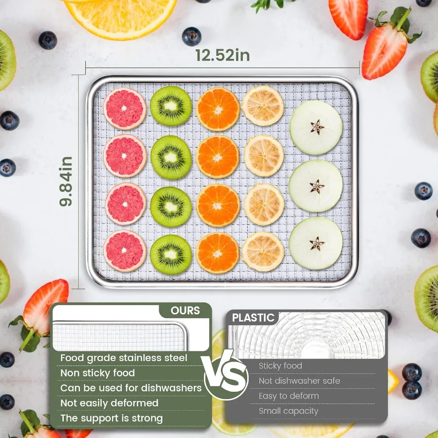 7 лотков из нержавеющей стали, небольшая дегидраторная машина для пищевых продуктов длиной 6 футов с контролем температуры 190F и таймером на 24 часа для сушки фруктов, мяса J