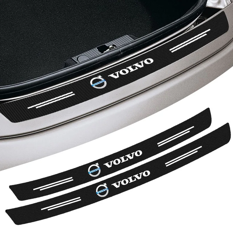 Car Rear Bumper Protector Sticker Carbon Fiber Car Tail Trunk Guard Accessorie For Volvo Xc90 S60 Xc60 Xc70 Xc90 Fh V50 S40 C30