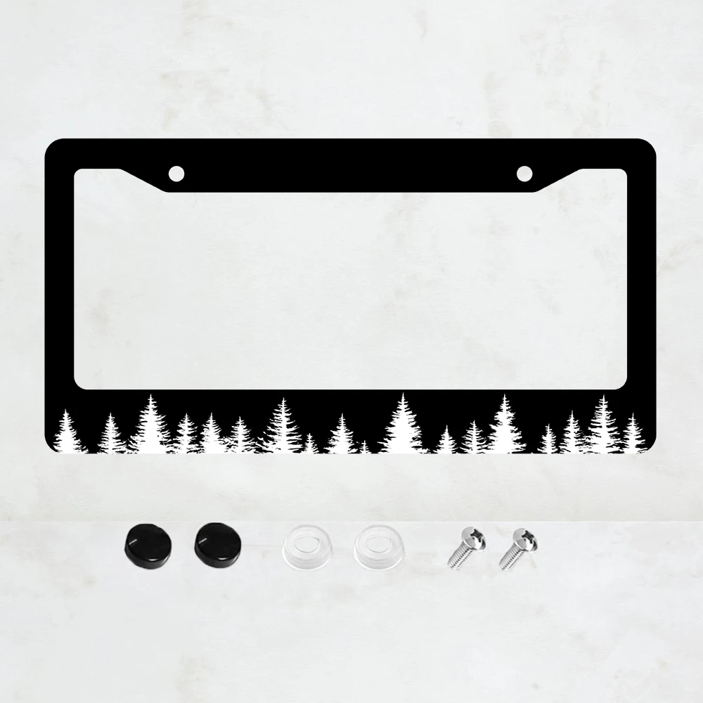 

1 шт. черная рамка для номерного знака с 2 отверстиями и лесным дизайном, алюминиевая, 6x12 дюймов, с винтами, стандартный размер для США и Канады.