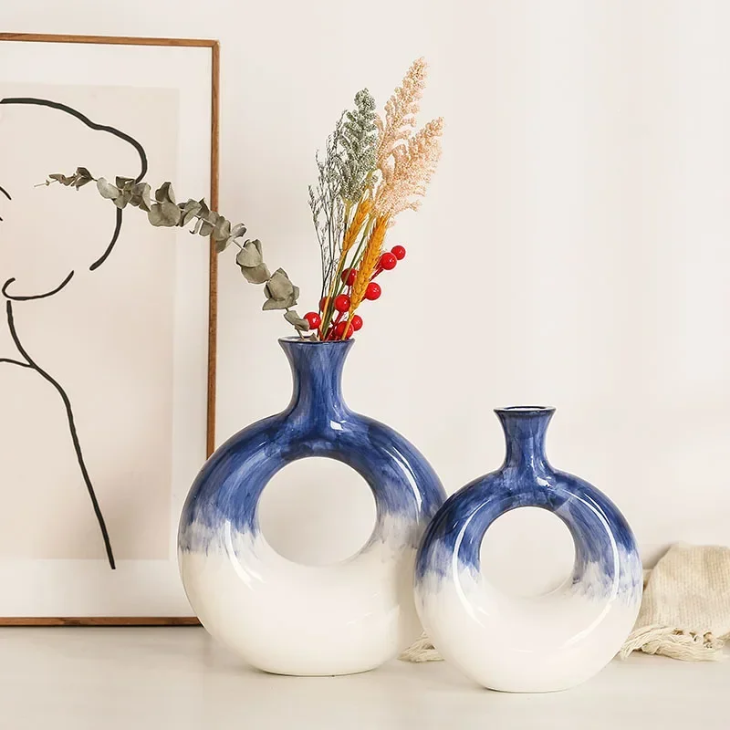 

Hand-painted Circle Ceramic Vase Creative Living Room Home Crafts