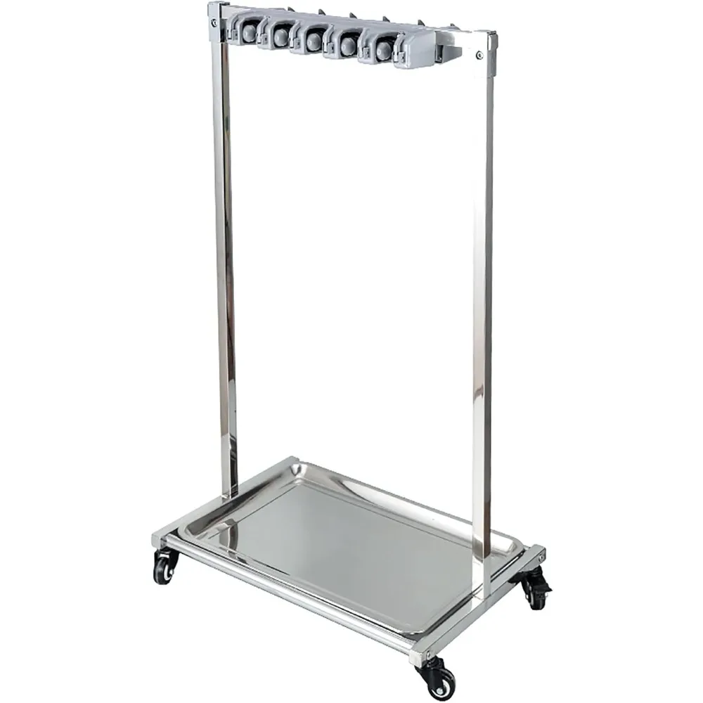 

Stainless Steel Floor-Standing Mop and Broom Holder for Garden Tool Storage