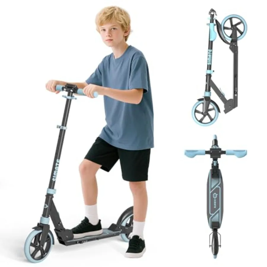 

Самокат для подростков и взрослых, 3 регулируемых уровня высоты, 8-дюймовые колеса для любой местности, двойная подвеска, складной и легкий, подарок для подростков.