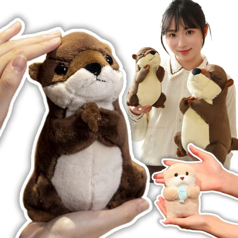 

Pray for Blessings Otter Plush Toy Stuffed Lifelike Animals Hug Fish Food Kawaii Otters Plushie Doll for Kids Birthday Gift Boy