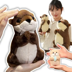 Pray for Blessings Otter Plush Toy Stuffed Lifelike Animals Hug Fish Food Kawaii Otters Plushie Doll for Kids Birthday Gift Boy