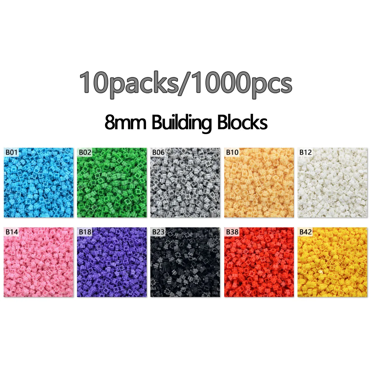 40colors 8*8mm Pixel Art Puzzle Micro Diamond Building Blocks DIY 3D Small Brick For Children\'s Toy Educational Kids