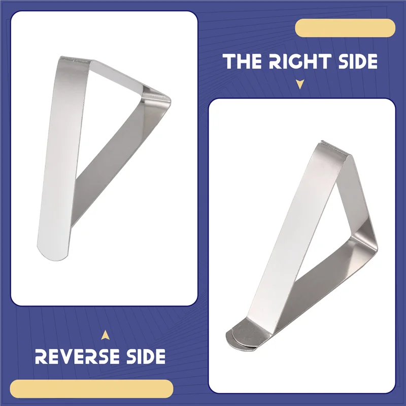 ABGR-12 Uds Clip para mantel de acero inoxidable, abrazaderas ajustables antideslizantes para cubierta de mesa, soportes para mantel para fiesta y Picnic