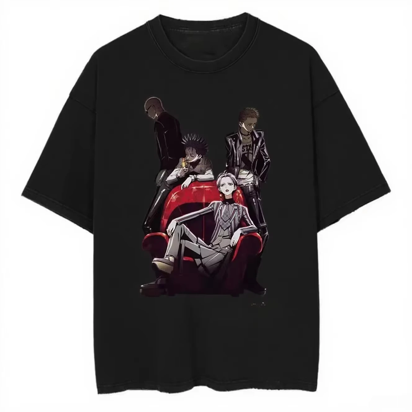 2025 موضة انمي ياباني طباعة خمر التي شيرت Harajuku الشارع الشهير الجرافيك تي شيرت الصيف قصيرة الأكمام القطن الخريف #1