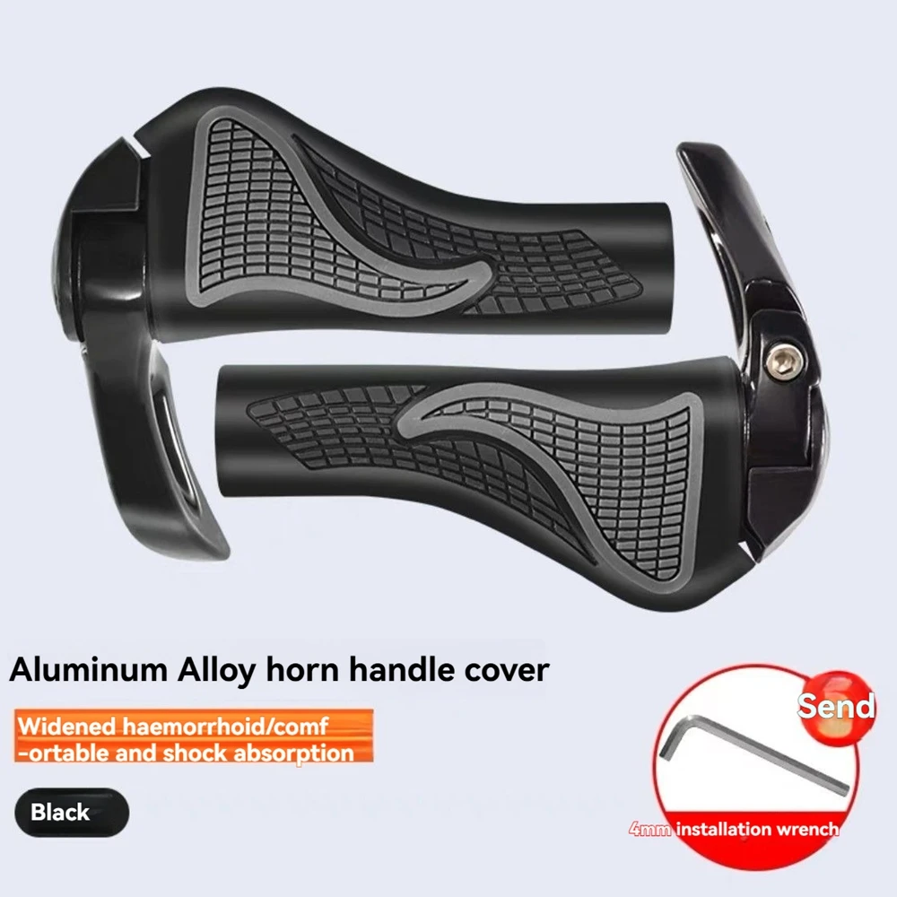 

1 Pair Bicycle Handlebar Cover Mountain Bike Sheep Horn Sub Bike Grip Handle Rubber Bilateral Lock Shock Bicycle Grip