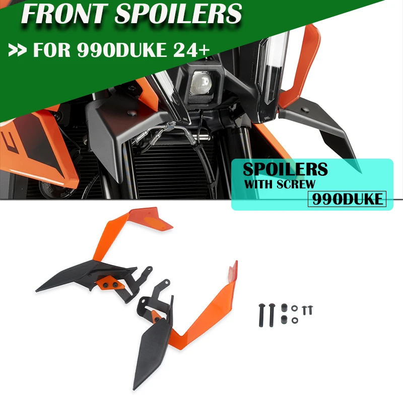 

Motorcycle Accessories Black Naked Front Downforce Spoiler Winglet Aerodynamic Wing Kit Spoiler For 990DUKE 2024 2025 990 DUKE